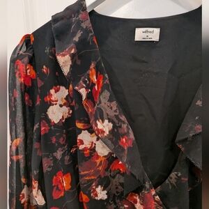 Aritzia Wilfred floral wrap dress